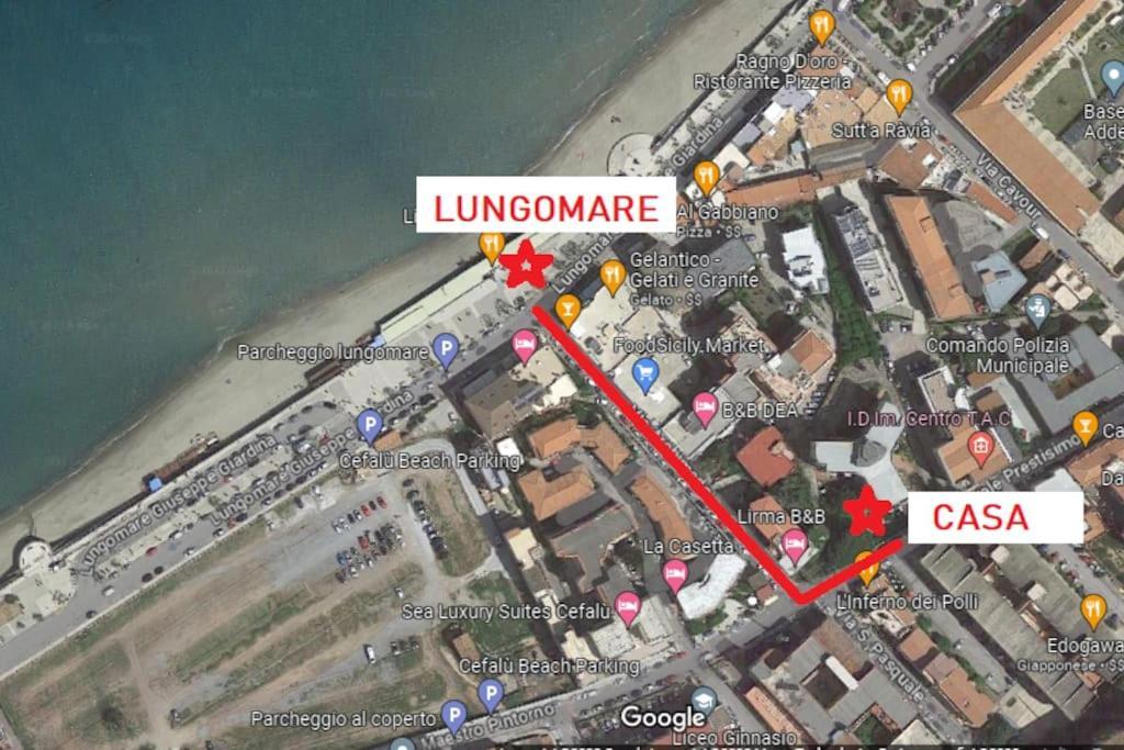 Апартаменты New Sea House Vicino La Spiaggia Del Lungomare Чефалу Экстерьер фото